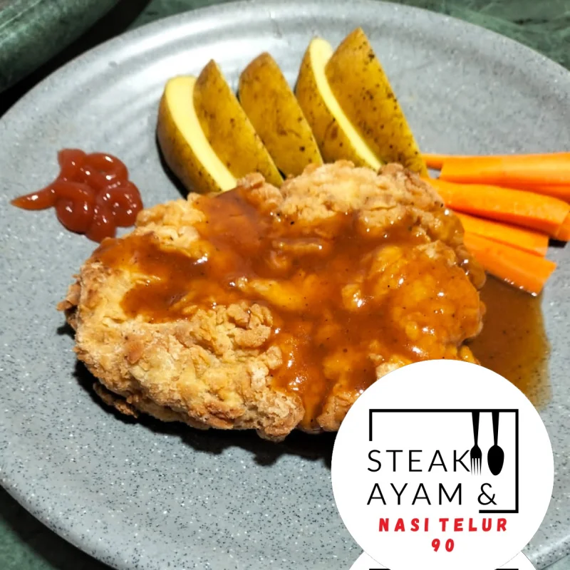Steak ayam & Nasi Telur 90